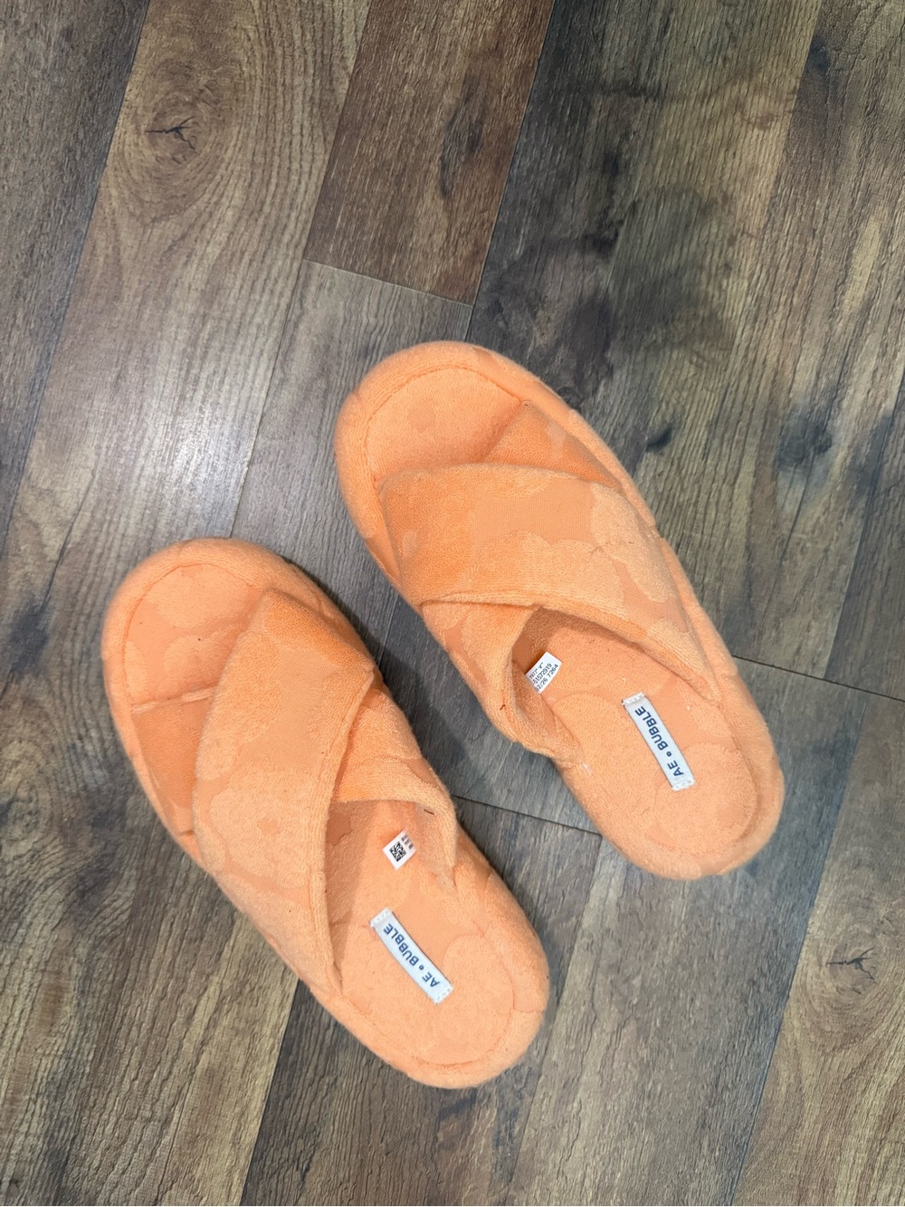 Aeropostale Orange Plush Cross-Band Women's Slippers